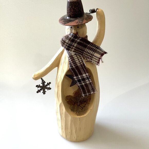SNOWMAN FIGURINE HOLIDAY CHRISTMAS WINTER 10" VINTAGE - Picture 3 of 10